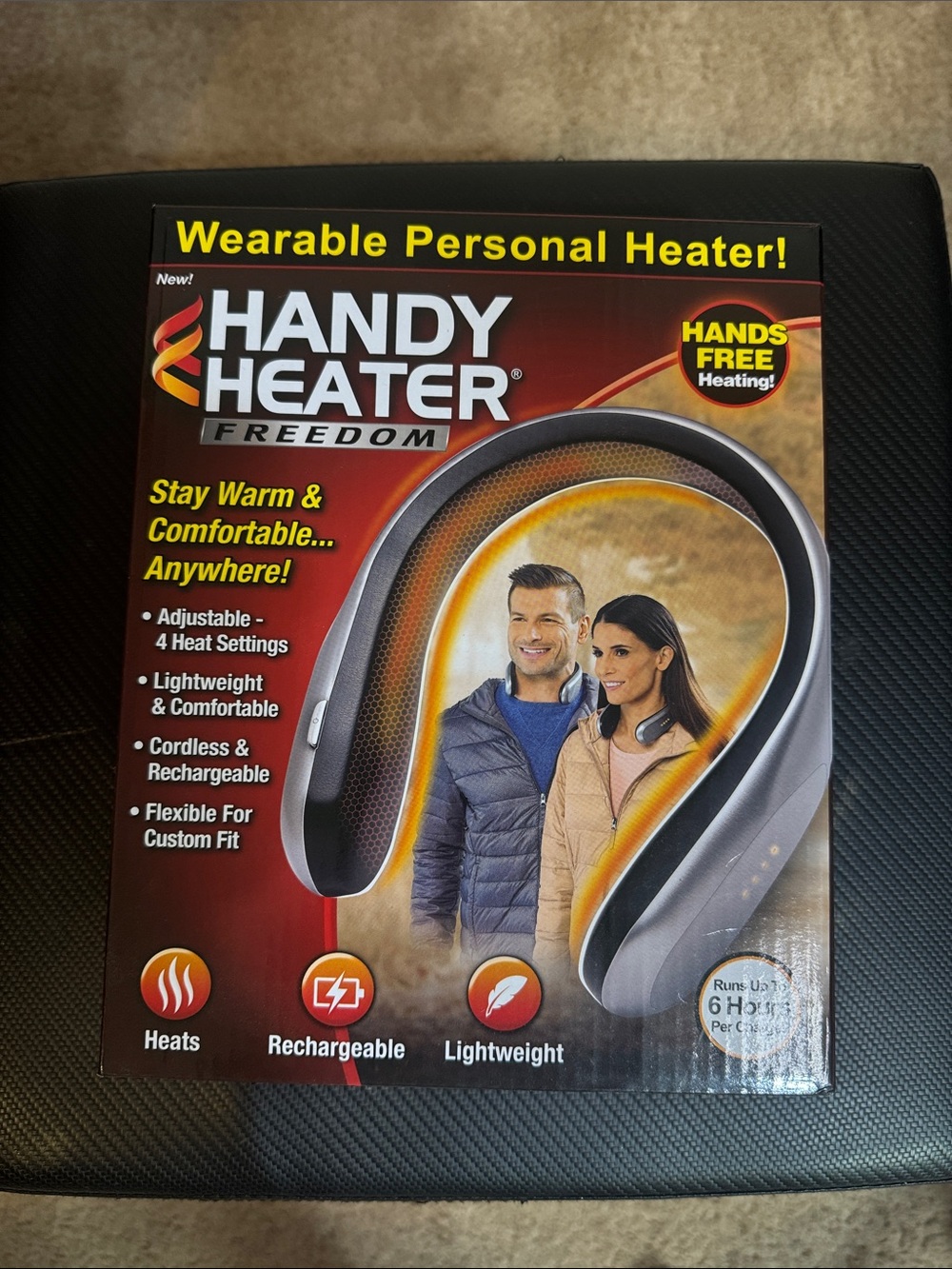 Handy Heater Freedom Wearable Personal Heater - Black and Silver
